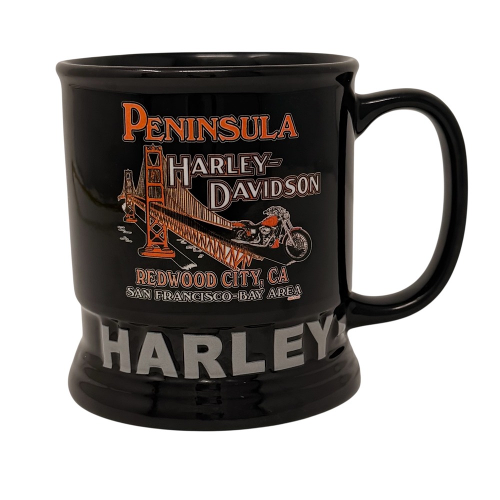 Y2K Vtg Harley-Davidson Peninsula Mug Redwood City CA San Francisco Bay Area